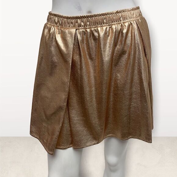 BCBG Rose Gold Skater Skirt Space Core Futuristic - Picture 2 of 7